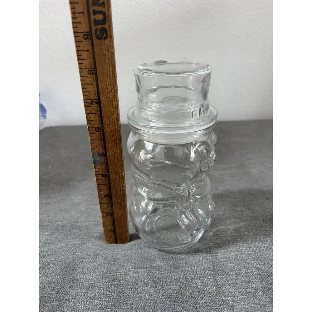 Christmas Snowman Apothecary Clear‎ Glass Small 8